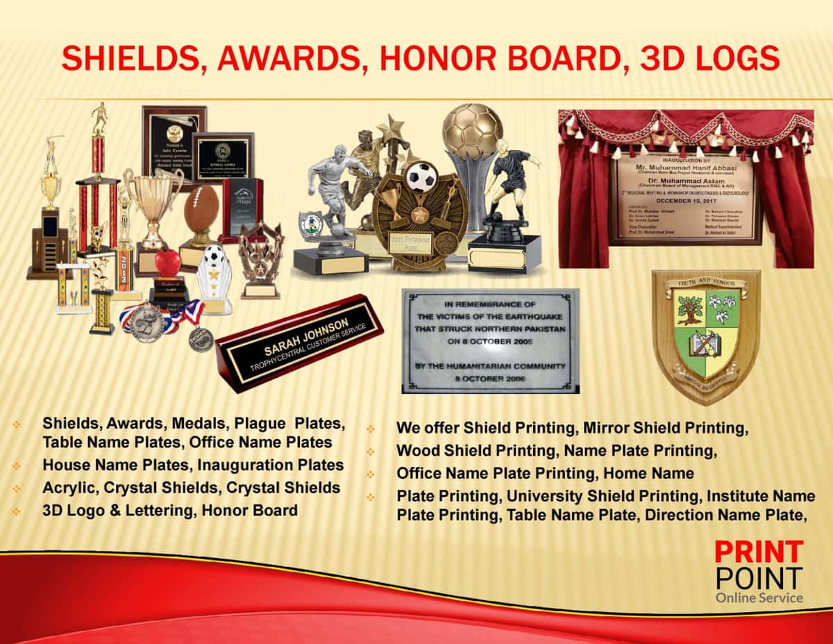 Shields, Awards, Name Plates & 3D Logos